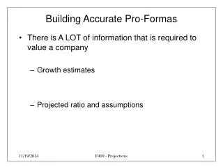 Building Accurate Pro-Formas