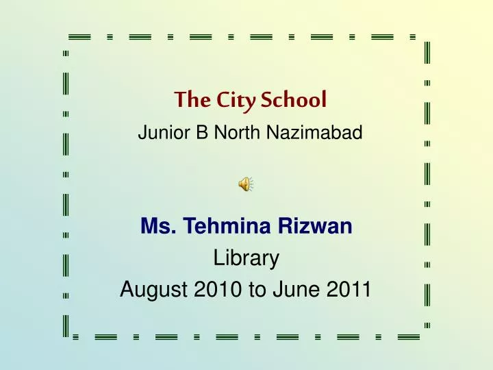 the city school junior b north nazimabad