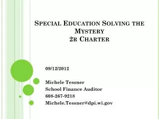 Special Education Solving the Mystery 2r Charter