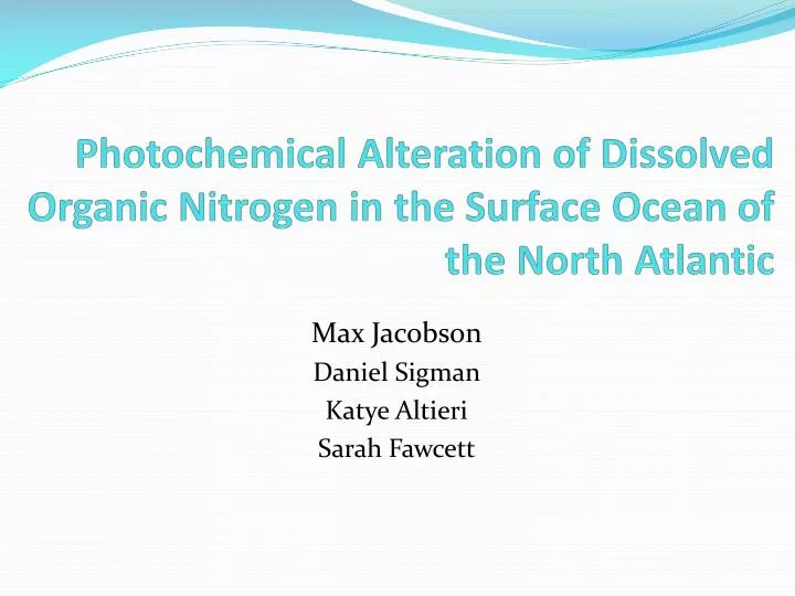 photochemical alteration of dissolved organic nitrogen in the surface ocean of the north atlantic