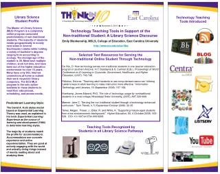 Technology Teaching Tools in Support of the Non-traditional Student: A Library Science Discourse