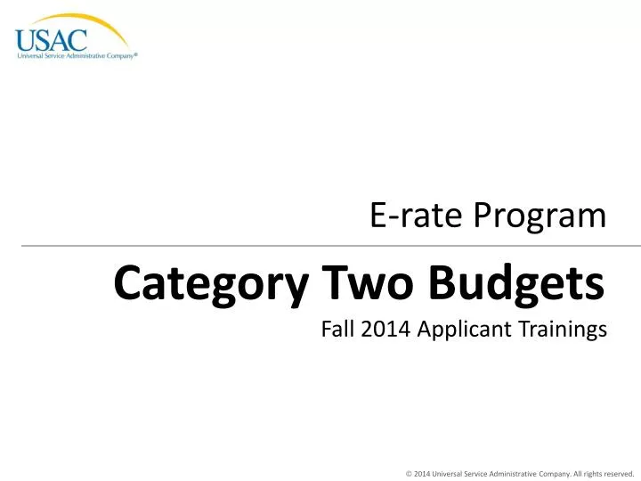 category two budgets