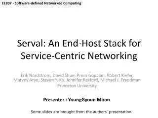 Serval : An End-Host Stack for Service-Centric Networking