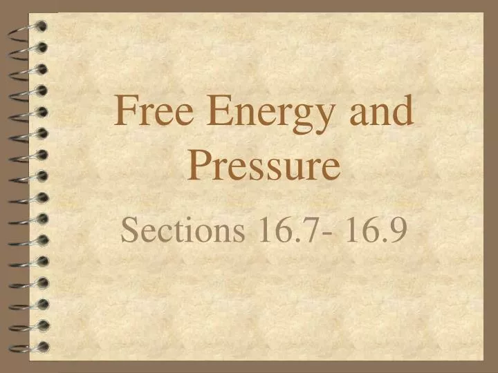 free energy and pressure