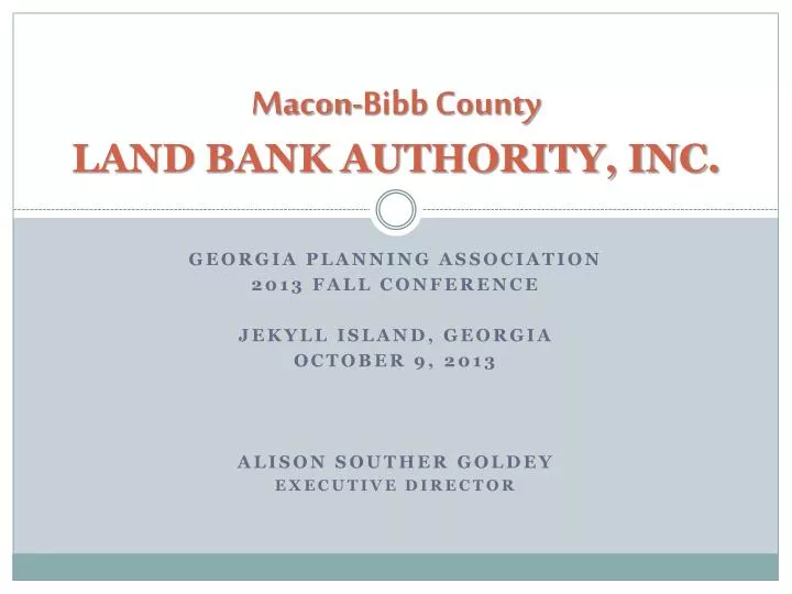macon bibb county land bank authority inc