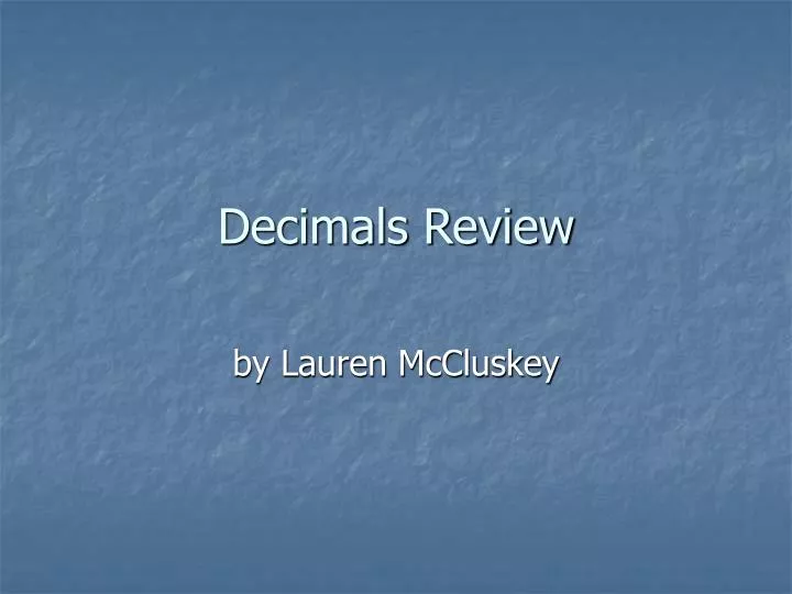 decimals review
