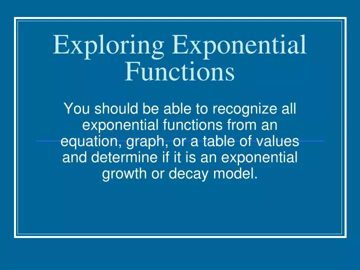 exploring exponential functions
