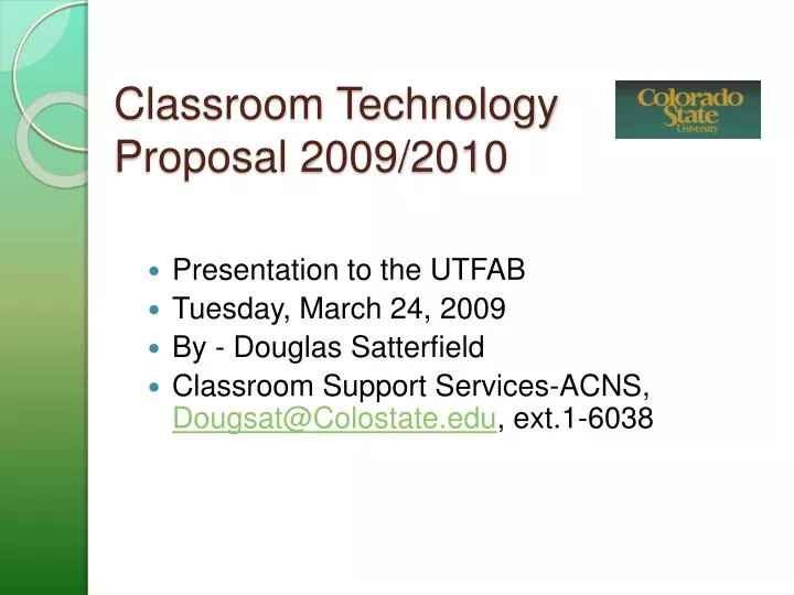 classroom technology proposal 2009 2010
