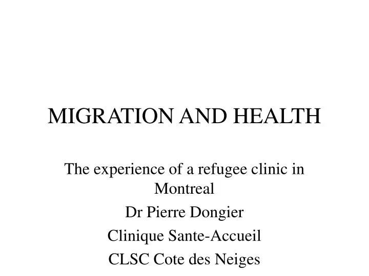 migration and health