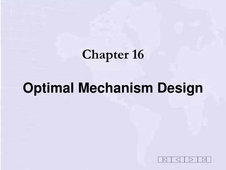 chapter 16 optimal mechanism design