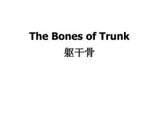 The Bones of Trunk ???