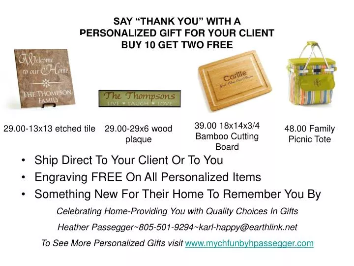 say thank you with a personalized gift for your client buy 10 get two free