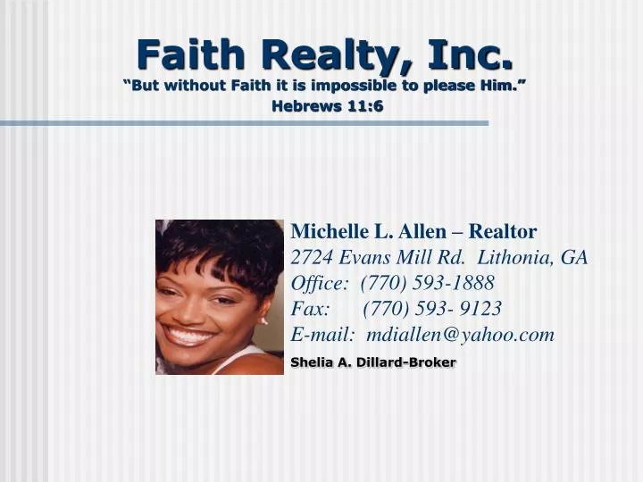 faith realty inc but without faith it is impossible to please him hebrews 11 6
