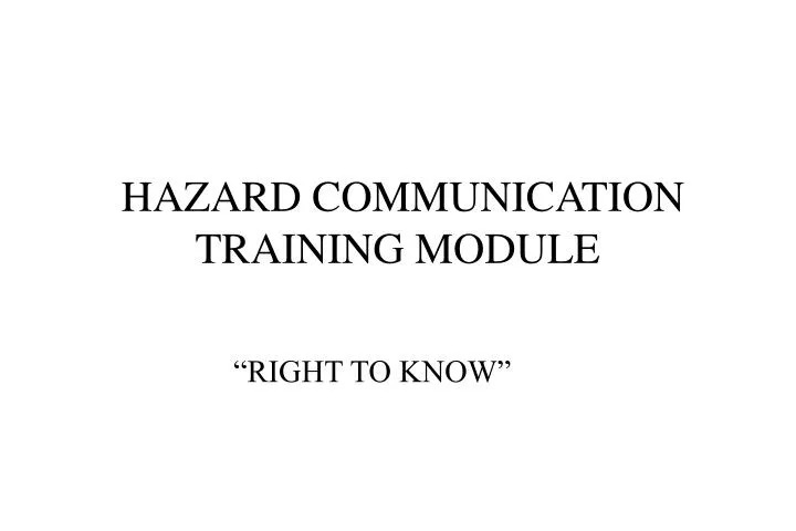 hazard communication training module