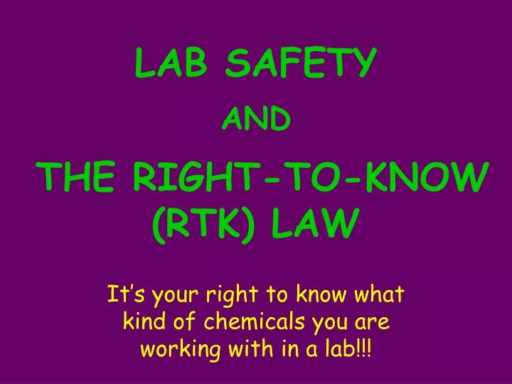 lab safety and the right to know rtk law