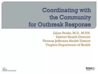 Coordinating with the Community for Outbreak Response