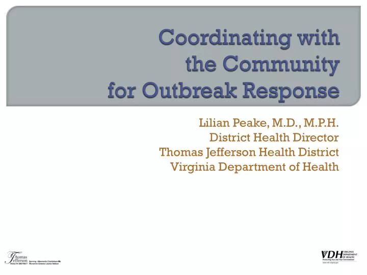 coordinating with the community for outbreak response