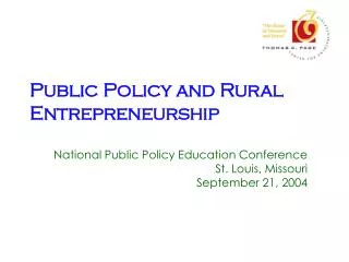 Public Policy and Rural Entrepreneurship