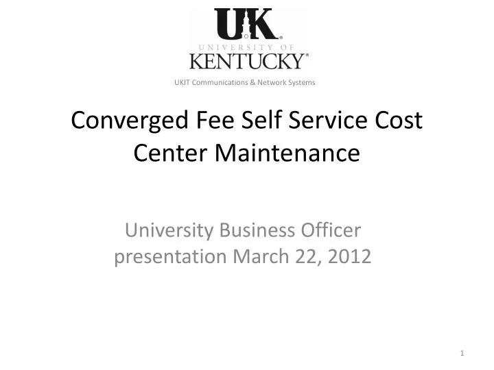converged fee self service cost center maintenance