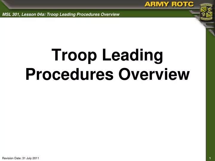 troop leading procedures overview