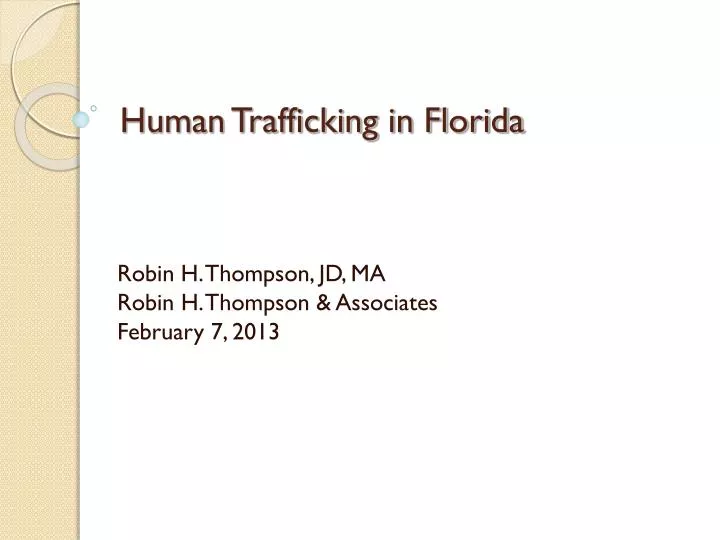 human trafficking in florida