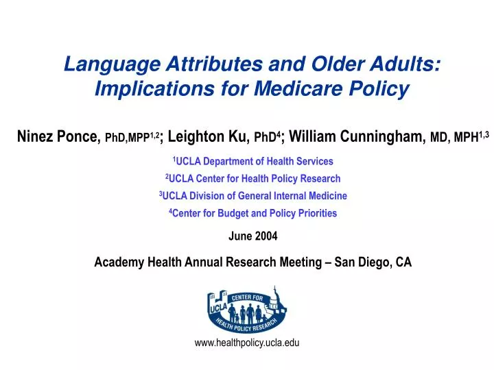 language attributes and older adults implications for medicare policy