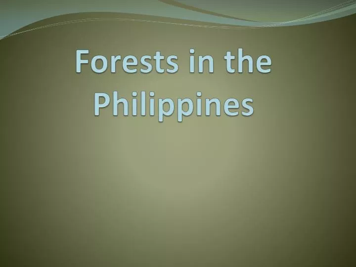 forests in the philippines
