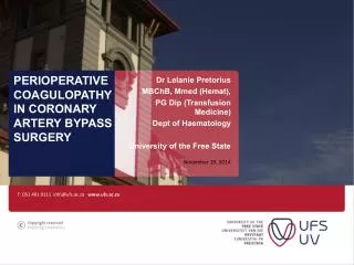 Perioperative coagulopathy in coronary artery bypass surgery