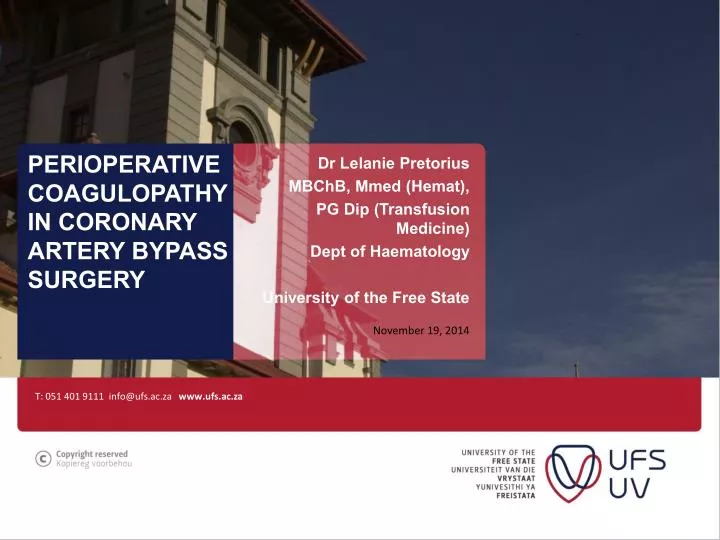 perioperative coagulopathy in coronary artery bypass surgery