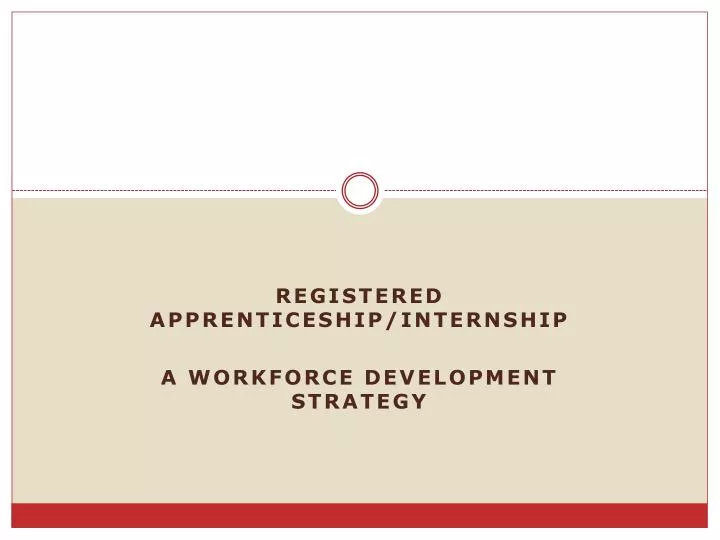 registered apprenticeship internship a workforce development strategy