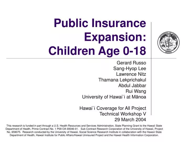 public insurance expansion children age 0 18