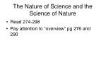 The Nature of Science and the Science of Nature