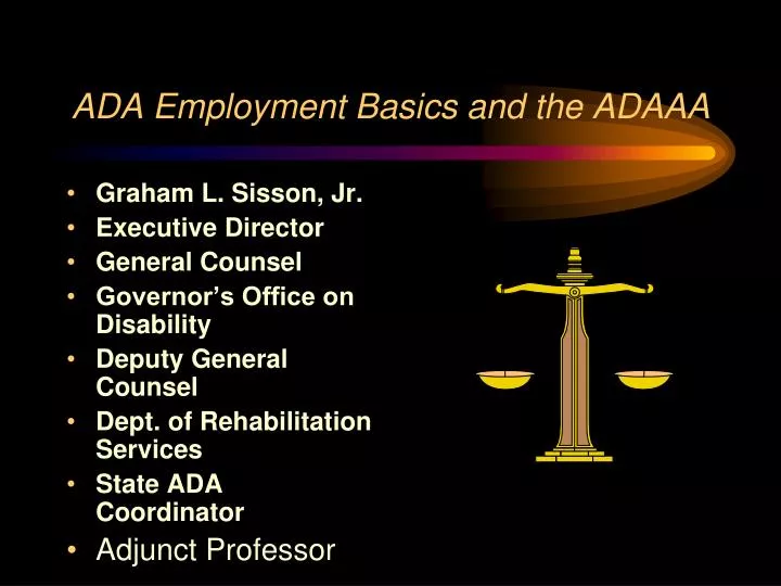 ada employment basics and the adaaa