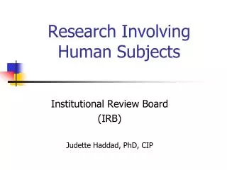 research involving human subjects