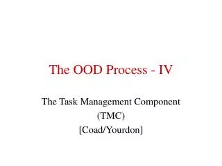 The OOD Process - IV
