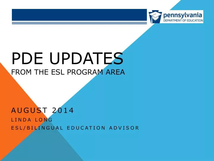 pde updates from the esl program area