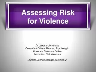 Assessing Risk for Violence