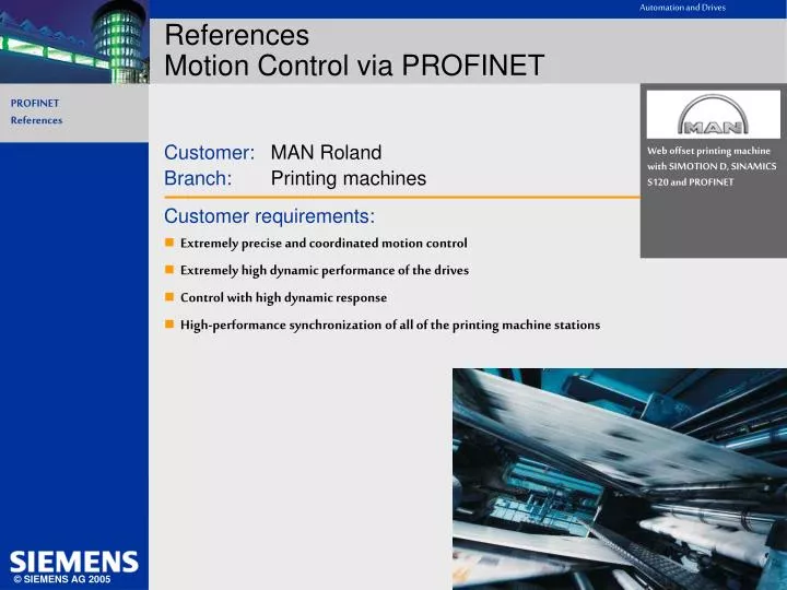 references motion control via profinet