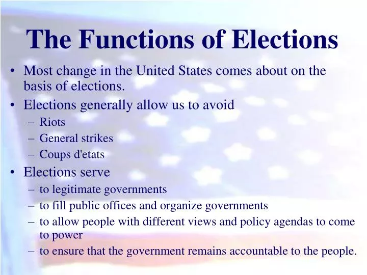 the functions of elections