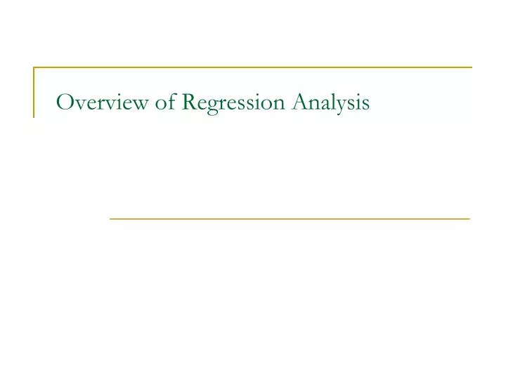 overview of regression analysis