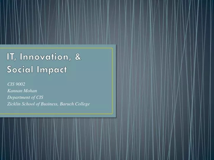 it innovation social impact