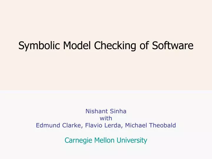 symbolic model checking of software