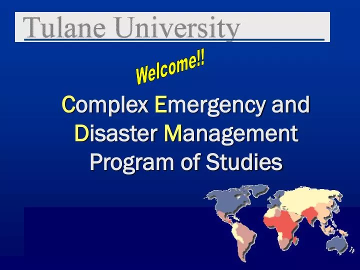 c omplex e mergency and d isaster m anagement program of studies