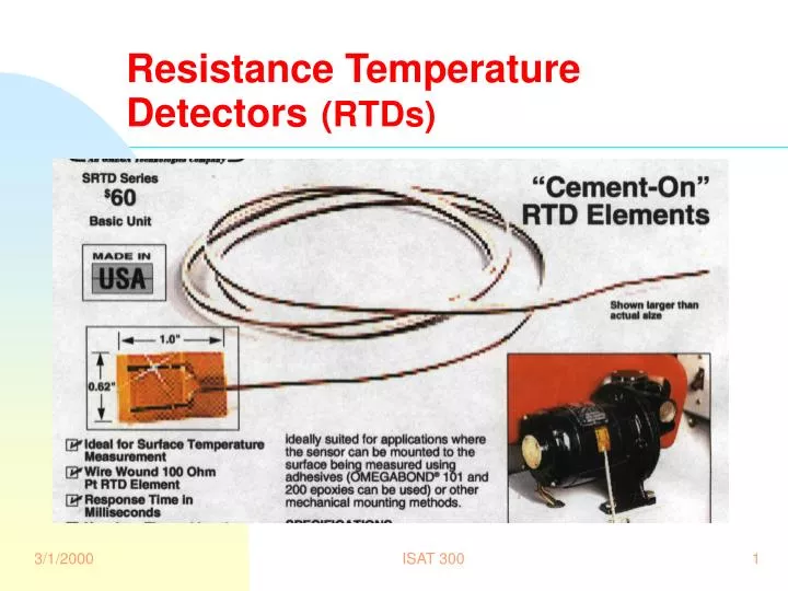 resistance temperature detectors rtds