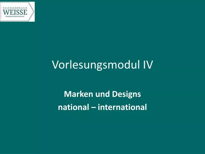 vorlesungsmodul iv