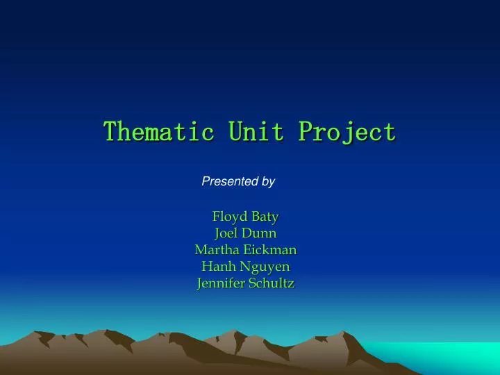 thematic unit project