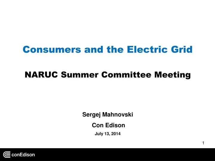 consumers and the electric grid naruc summer committee meeting
