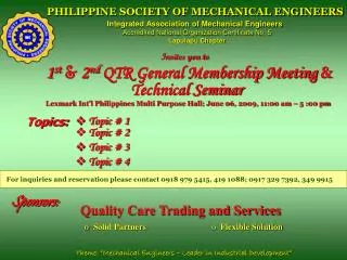 PHILIPPINE SOCIETY OF MECHANICAL ENGINEERS