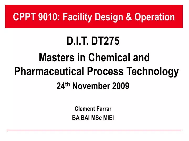 cppt 9010 facility design operation