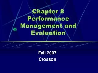 chapter 8 performance management and evaluation